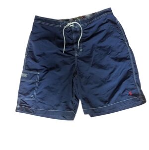 Men's Polo By Ralph Lauren Navy Blue Swim Board Shorts- Size X-Large